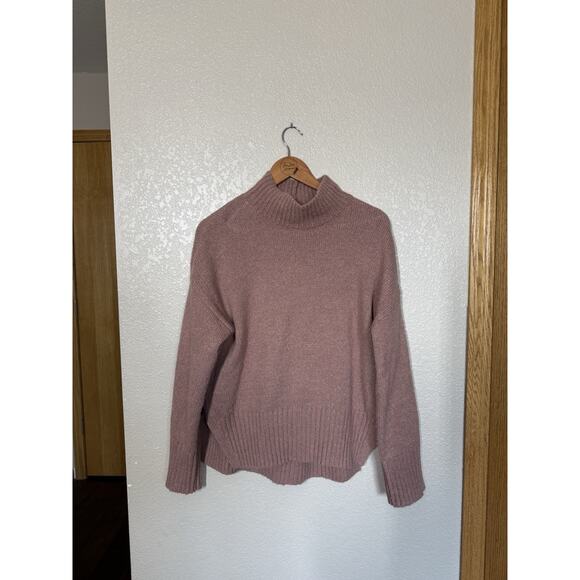 Frame Women’s Side Slit Turtleneck Sweater Rosewood Small - Picture 1 of 6